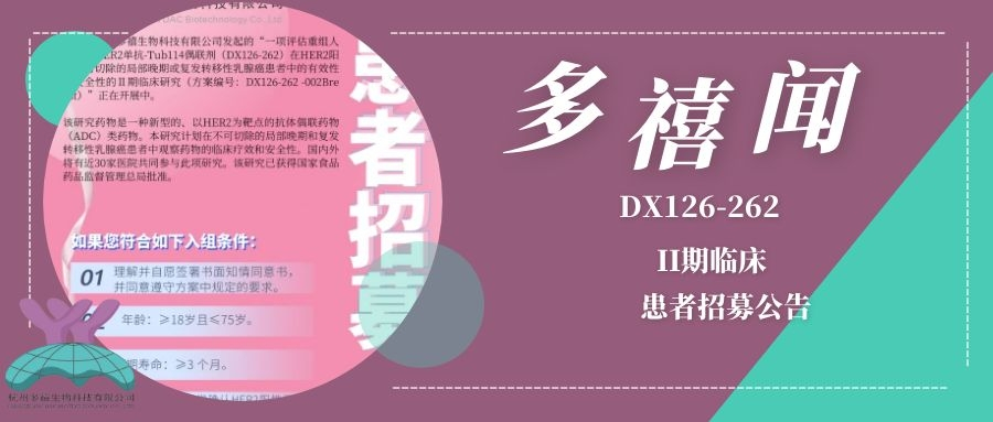 DX126-262 II期臨床試驗(yàn)患者招募